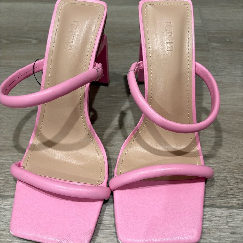 Forever 21 Vibrant Pink Strappy Heels